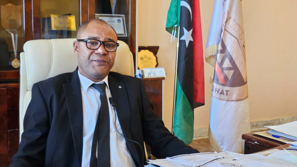 12 November 2023, (GHAT) Libya. Ibrahim Al-Khalil Salim, Chairman of the Ghat Municipal Council, pictured at the heart of local governance in the Municipality of Ghat HQ, leading with commitment to community progress. Photo: Abdullah Hussein/ UNICEF Libya.